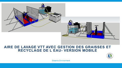 AIRE DE LAVAGE VTT CYCLES VELO - avec aire souple mobile et recyclage de l'eau- prix sur demande