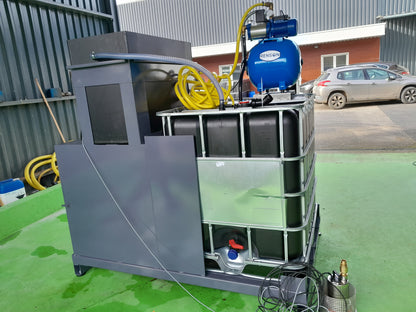 Pack-Mobile washing area with water recycling for machinery, vehicles