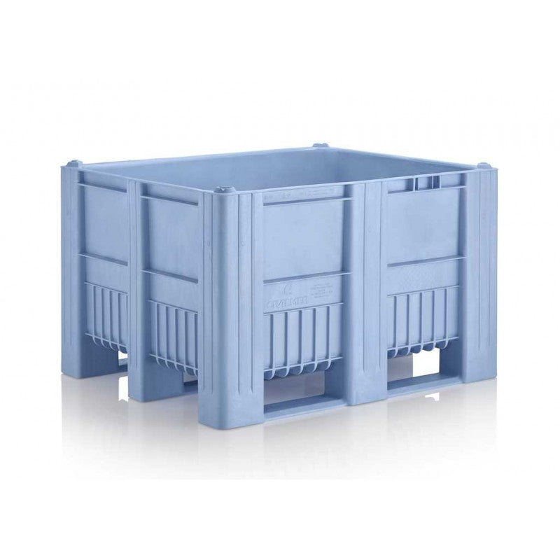 One-piece industrial pallet box