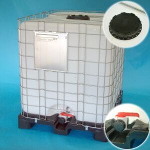 Used 1000 liter IBC container UN 31HA1/Y approved - liquid storage