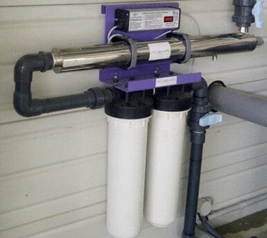 Ready-to-install filtration kit for water treatment, bacteria in water by ultraviolet-